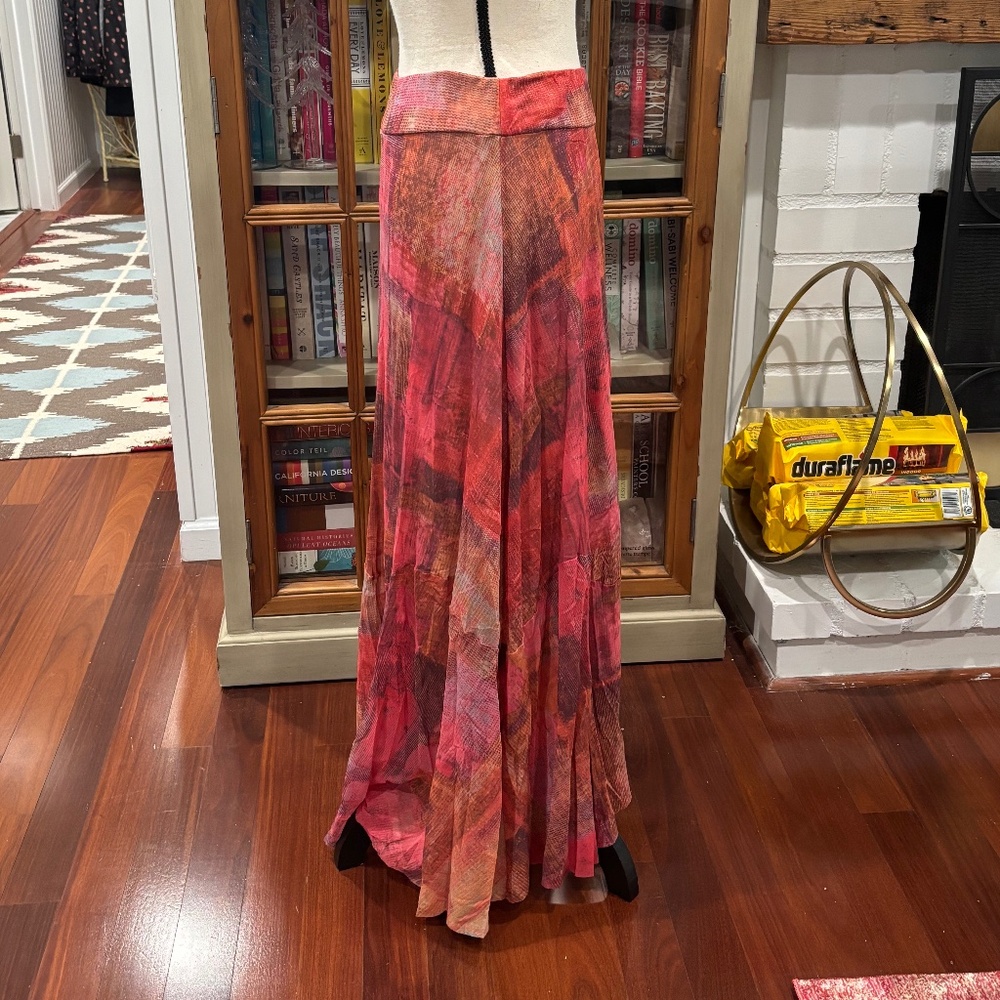 Anthropologie x Weston Fallen Sun Handkerchief Maxi Skirt, Size Medium - Picture 4 of 10